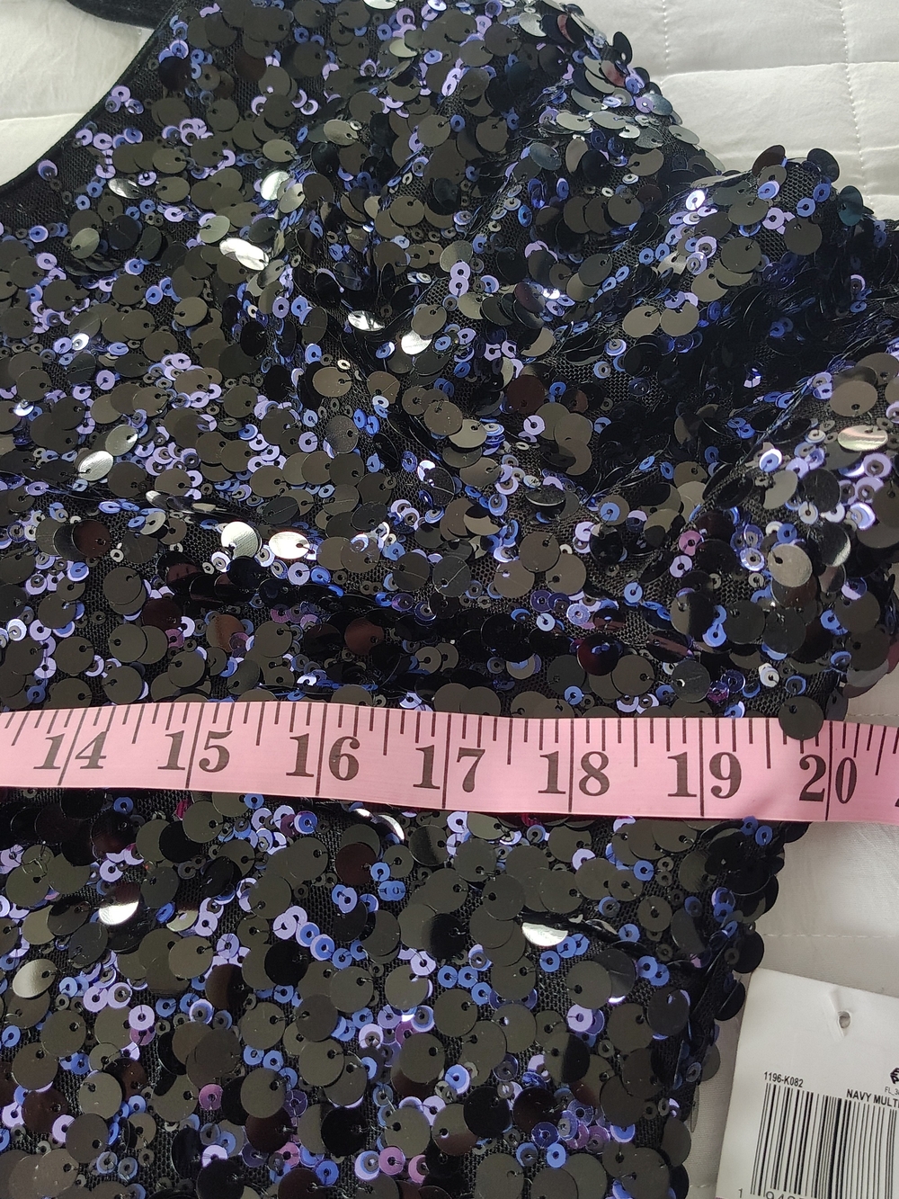 Dress The Population Sequin Dress in Navy - Elegant Long-Sleeve Dress XXL - Picture 12 of 15